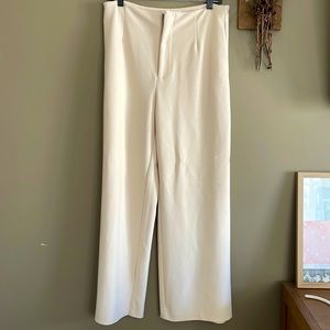 Wide leg beige pants